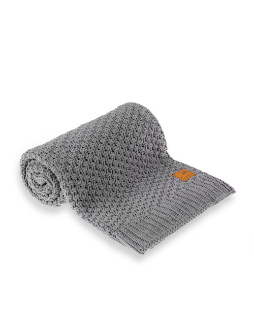 Kocyk tkany - ciemny szary