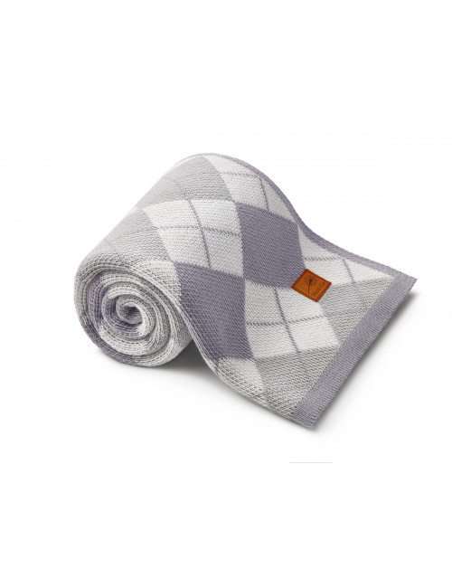 Checked cotton blanket Blue